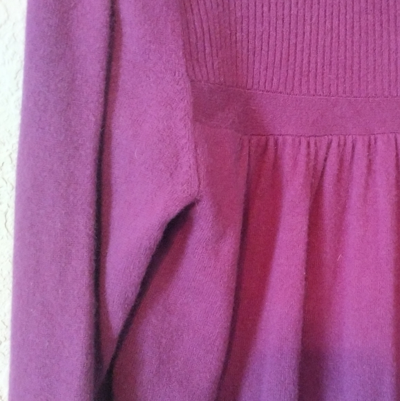 100% cashmere purple turtleneck sweater sz XL - Picture 4 of 5